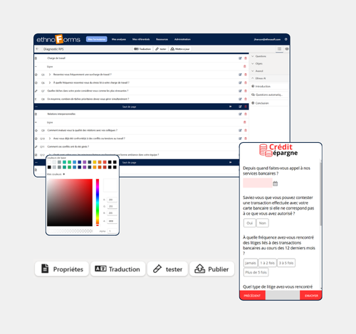 Création de questionnaires